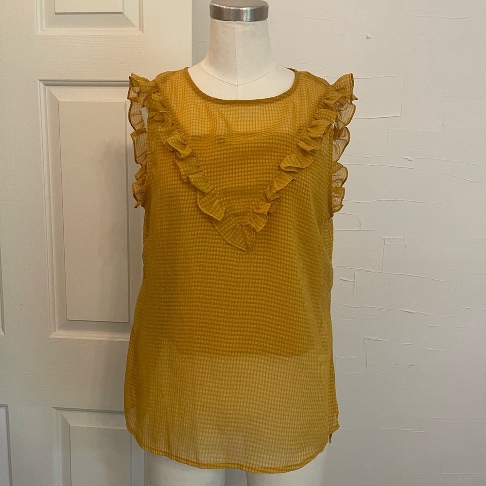 Mustard Checkered Blouse with tank